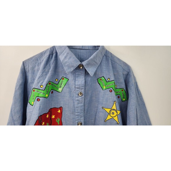 Vintage Western Rodeo Handmade Button Down Estimated size XL - Picture 3 of 13